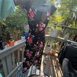 Floral Black Dress